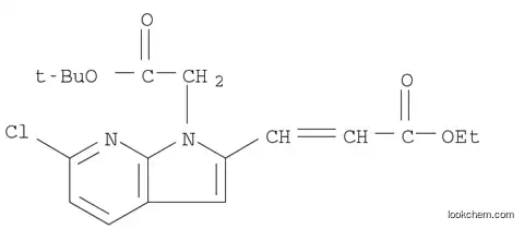 Molecular Structure of 1140512-65-7 (1H-Pyrrolo[2,3-b]pyridine-1-acetic acid, 6-chloro-2-(3-ethoxy-3-oxo-1-propen-1-yl)-, 1,1-dimethylethyl ester)